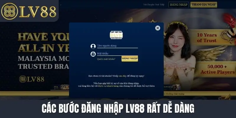 Các bước đăng nhập LV88 rất dễ dàng